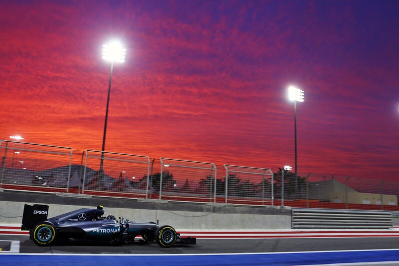 Formula One Car on Track — Red, Dramatic, Sunset