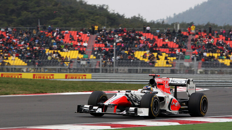 Formula One Car on Track — Red, Dynamic, Afternoon, Photograph, Crowd