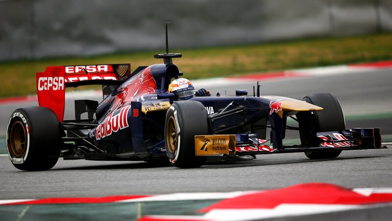 Formula One Car on Track — Red, Dynamic, Photograph, Driver, Racing Car