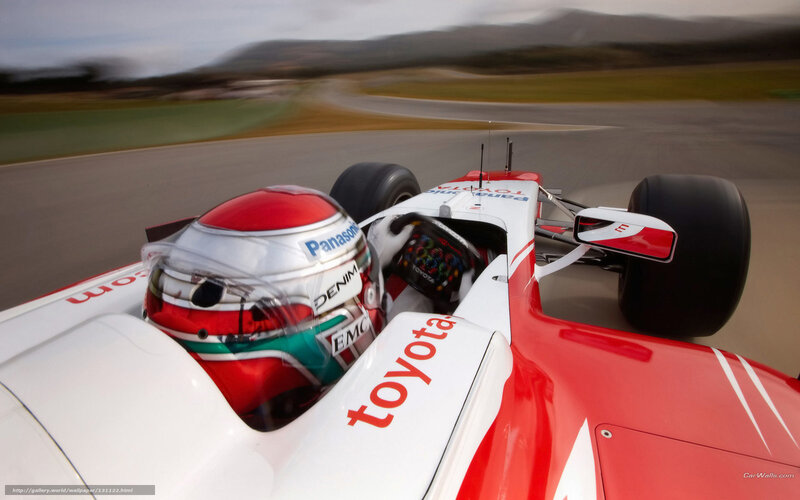 Formula One Car on Track — Red, Dynamic, Photograph, Driver