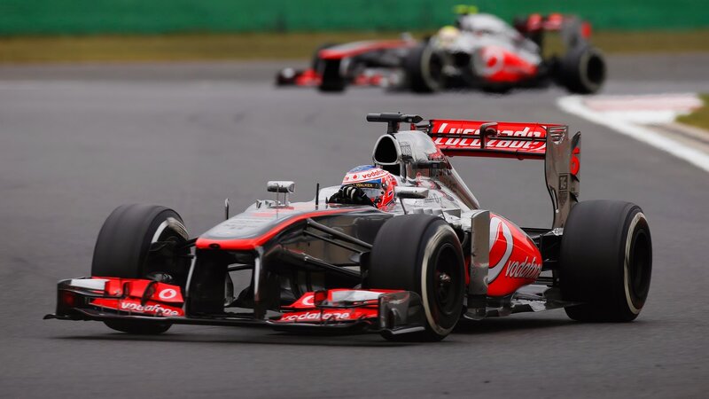 Formula One Car on Track — Red, Dynamic, Photograph, Racing Driver