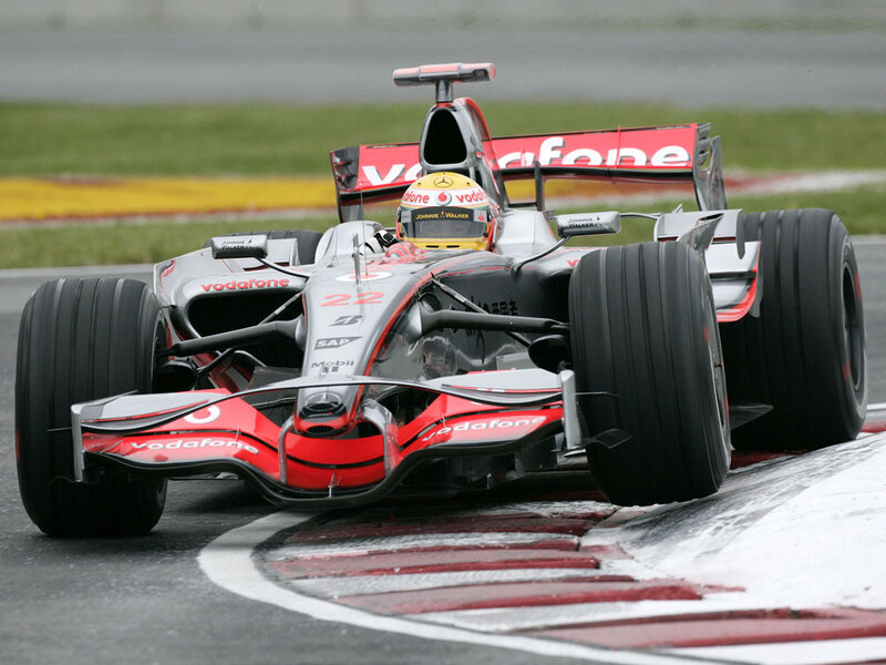 Formula One Car on Track — Red, Dynamic, Photograph