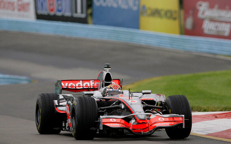 Formula One Car on Track — Red