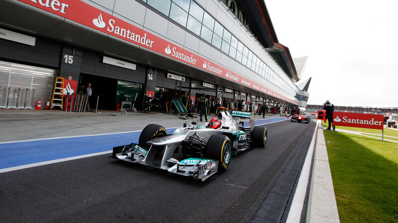 Formula One Car on Track — Silver, Active