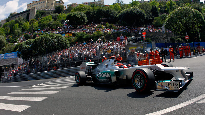 Formula One Car on Track — Silver, Dynamic, Afternoon, Photograph, Crowd
