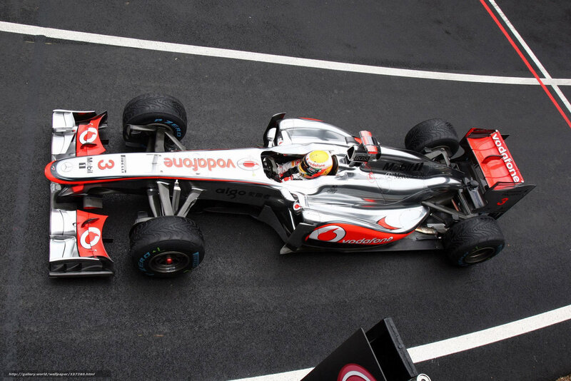 Formula One Car on Track — Silver, Focused, Photograph