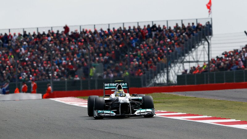 Formula One Car on Track — White, Active, Afternoon, Photograph, Crowd, Race Car