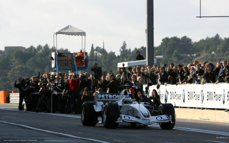 Formula One Car on Track — White, Active, Afternoon, Photograph