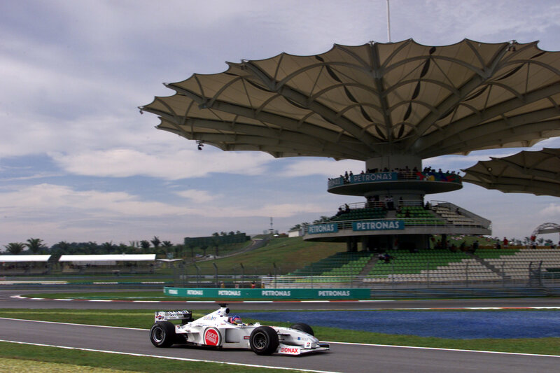 Formula One Car on Track — White, Active