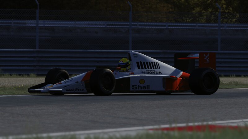 Formula One Car on Track — White, Dark