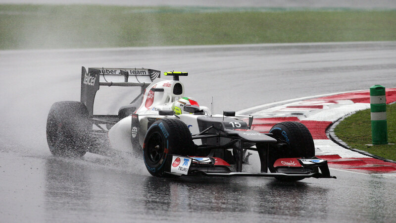 Formula One Car on Track — White, Dramatic, Photograph, Racing Driver