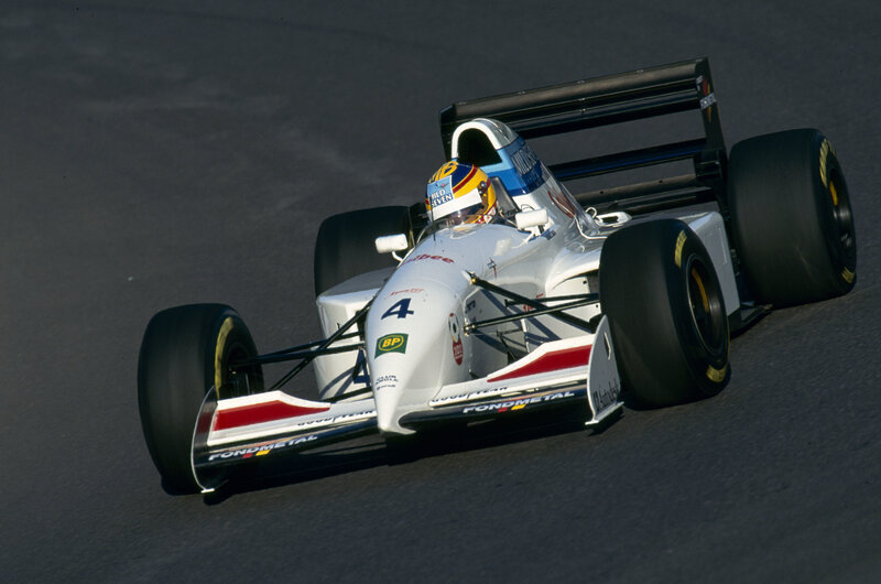 Formula One Car on Track — White, Dynamic, Afternoon, Photograph, Driver, Racing Car, Black, Red