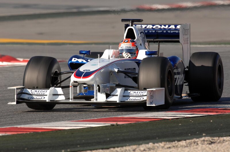 Formula One Car on Track — White, Dynamic, Afternoon, Photograph, Driver