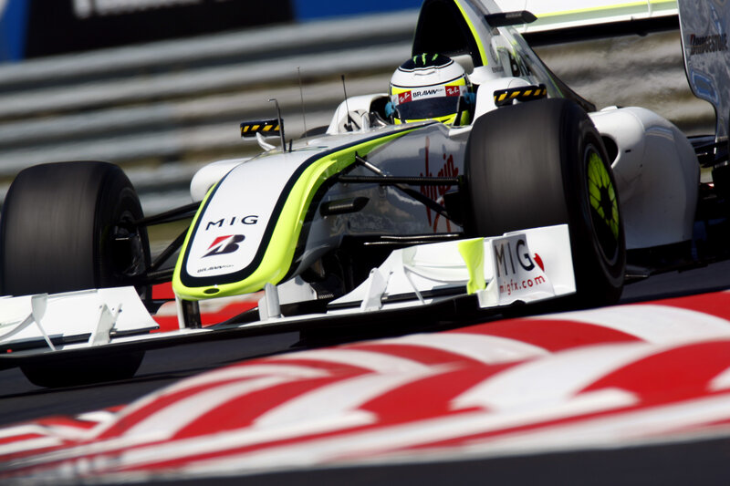 Formula One Car on Track — White, Dynamic, Afternoon