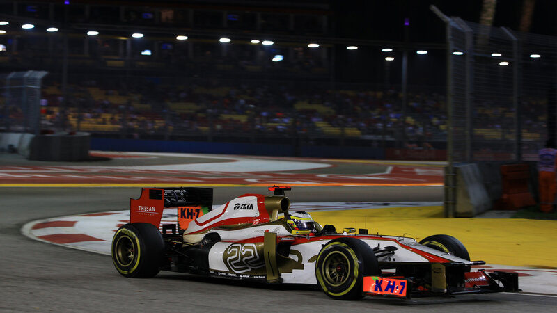 Formula One Car on Track — White, Dynamic, Night, Photograph, Driver