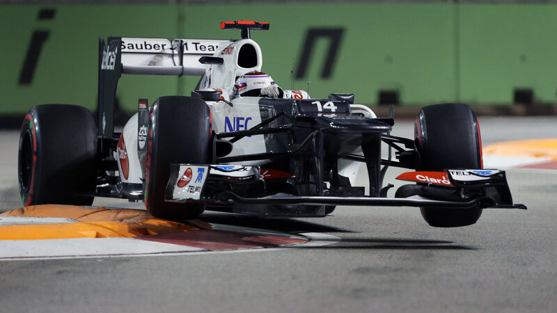 Formula One Car on Track — White, Dynamic, Night, Photograph