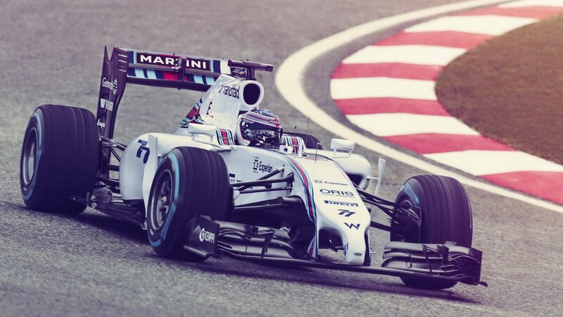 Formula One Car on Track — White, Dynamic, Photograph, Driver, Race Track