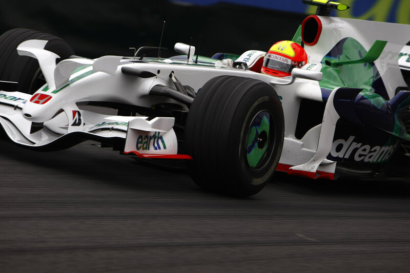 Formula One Car on Track — White, Dynamic, Photograph, Driver, Racing Car