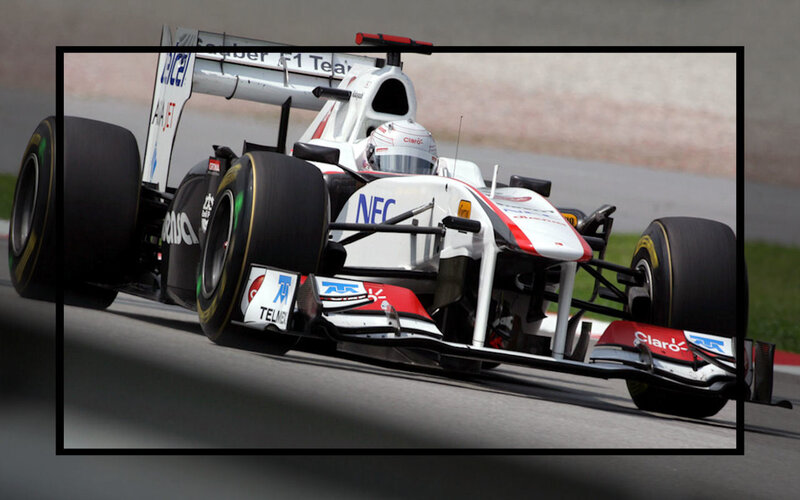 Formula One Car on Track — White
