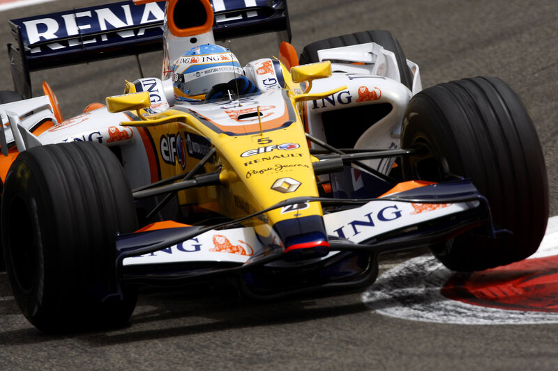 Formula One Car on Track — Yellow, Dynamic, Afternoon, Photograph