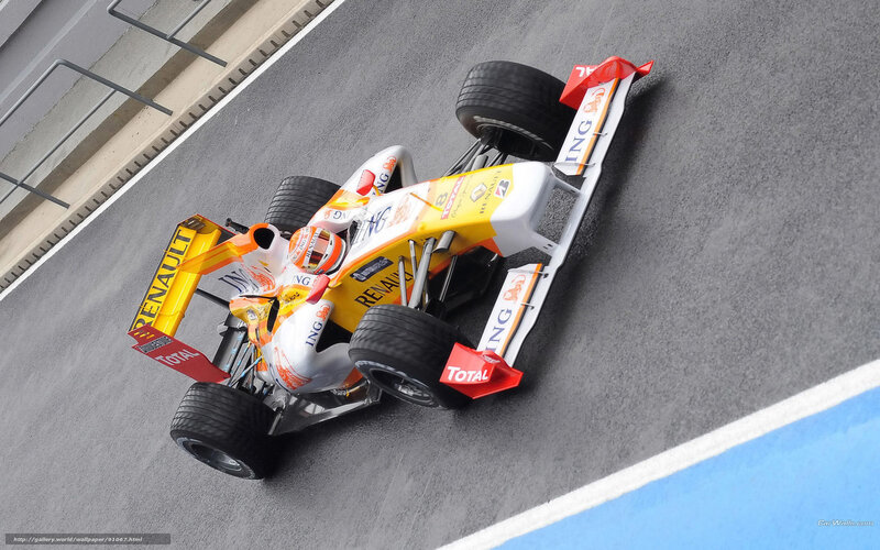 Formula One Car on Track — Yellow, Dynamic, Photograph, Driver, Race Track, Tire