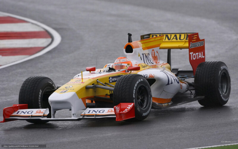 Formula One Car on Track — Yellow, Dynamic, Photograph, Driver, Racing Tire