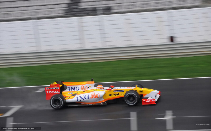 Formula One Car on Track — Yellow, Dynamic, Photograph, Race Car