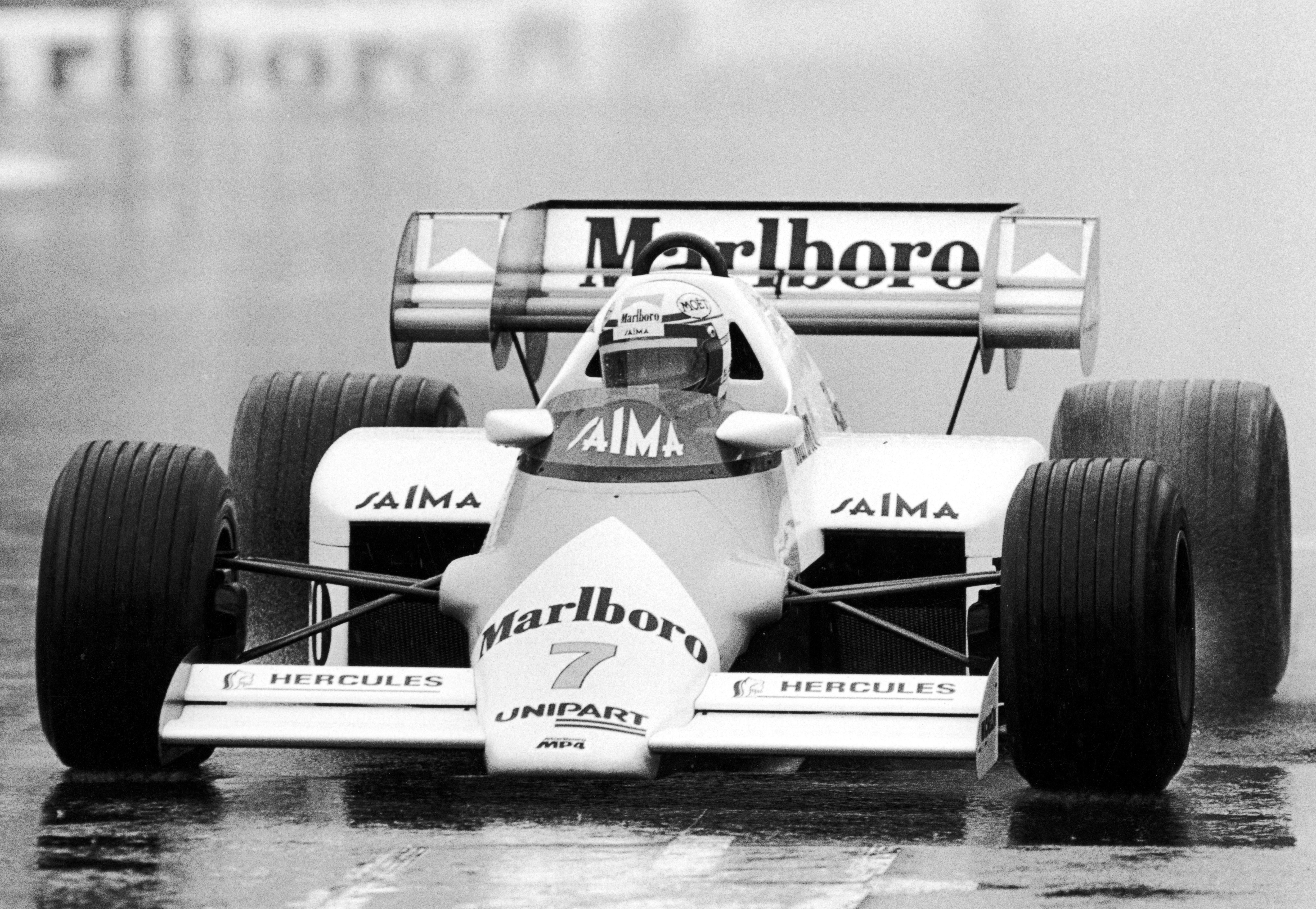 Formula One car on wet track