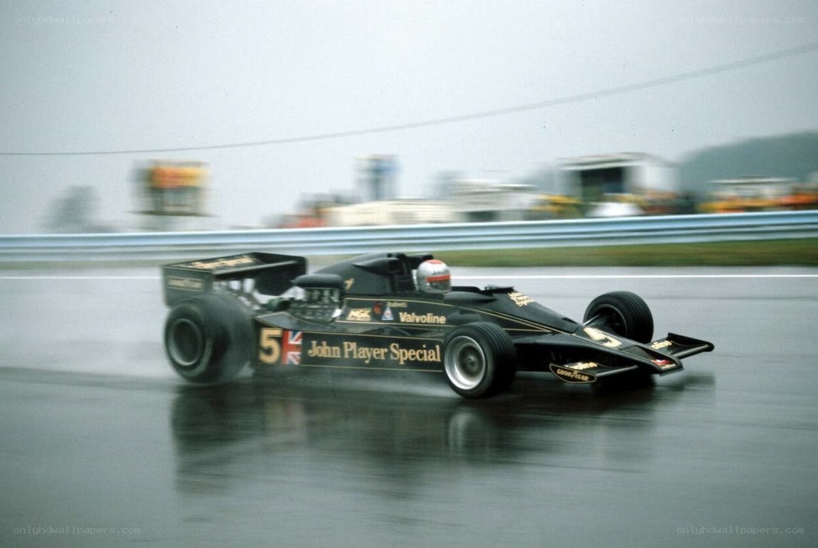 Formula One car on wet track