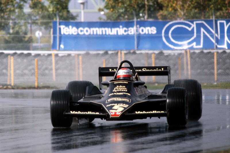 Formula One car on wet track