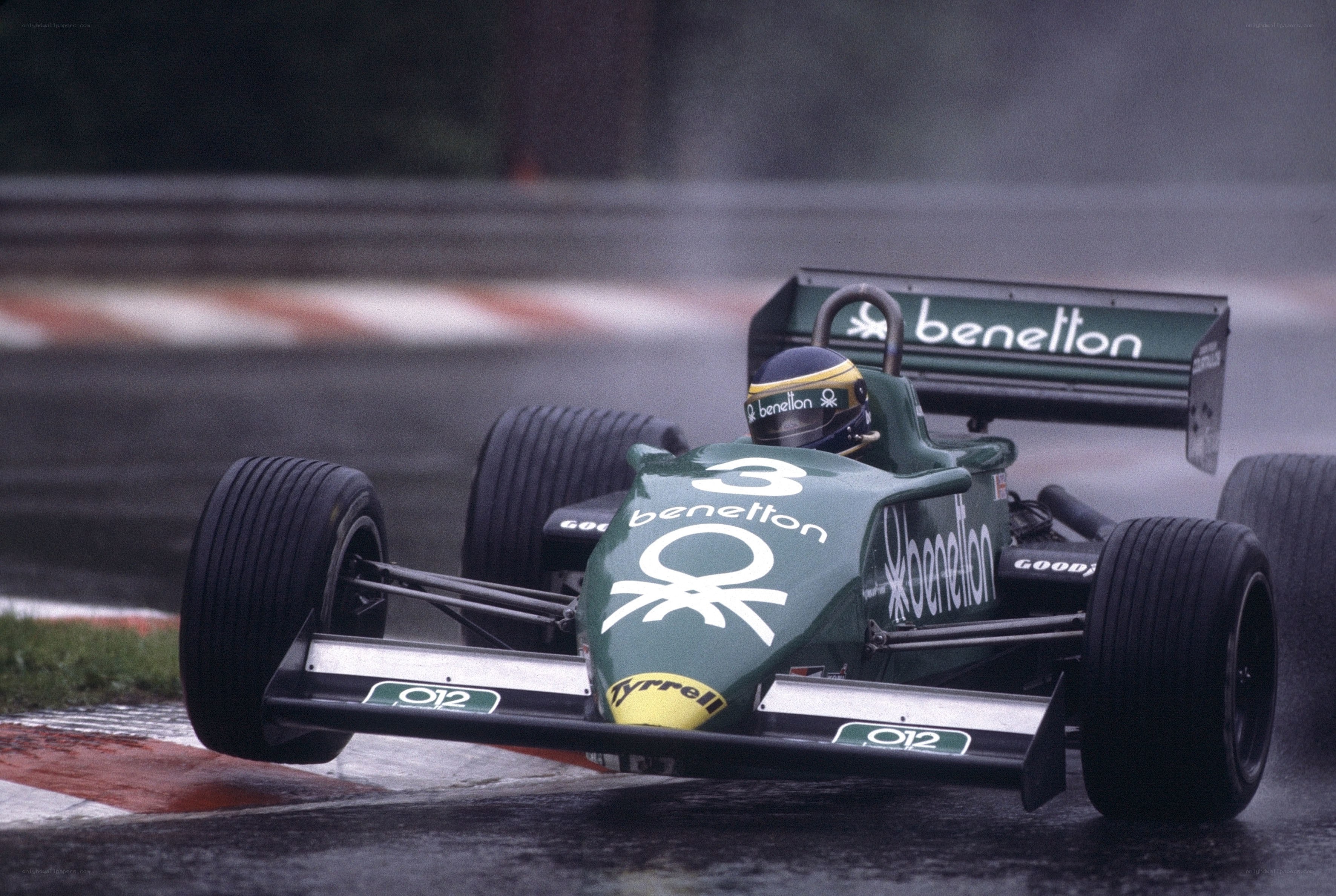 Formula One car on wet track