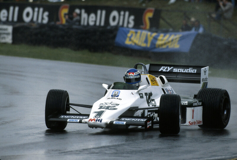 Formula One car on wet track