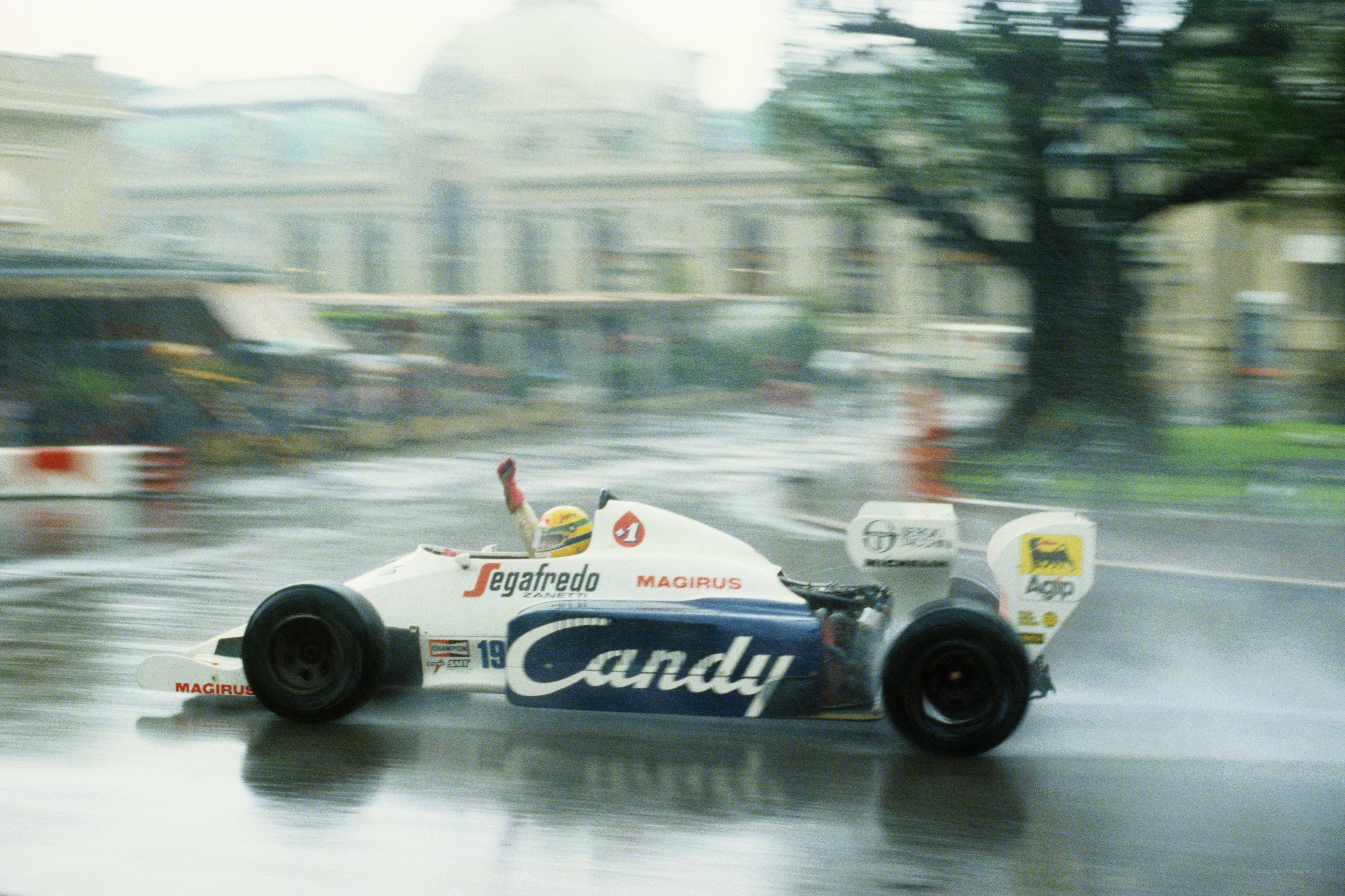 Formula One car on wet track