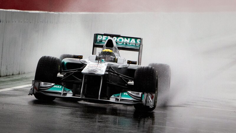 Formula One Car on Wet Track — Black