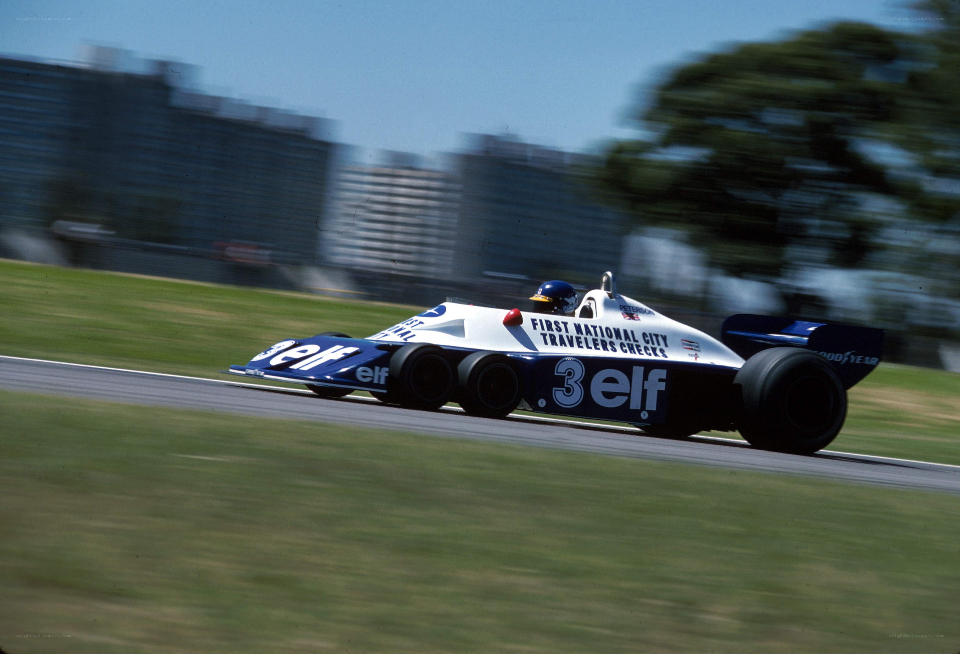 Formula One car racing on track