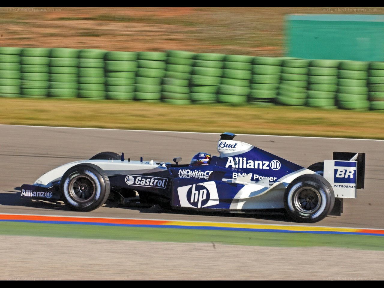 Formula One car racing on track