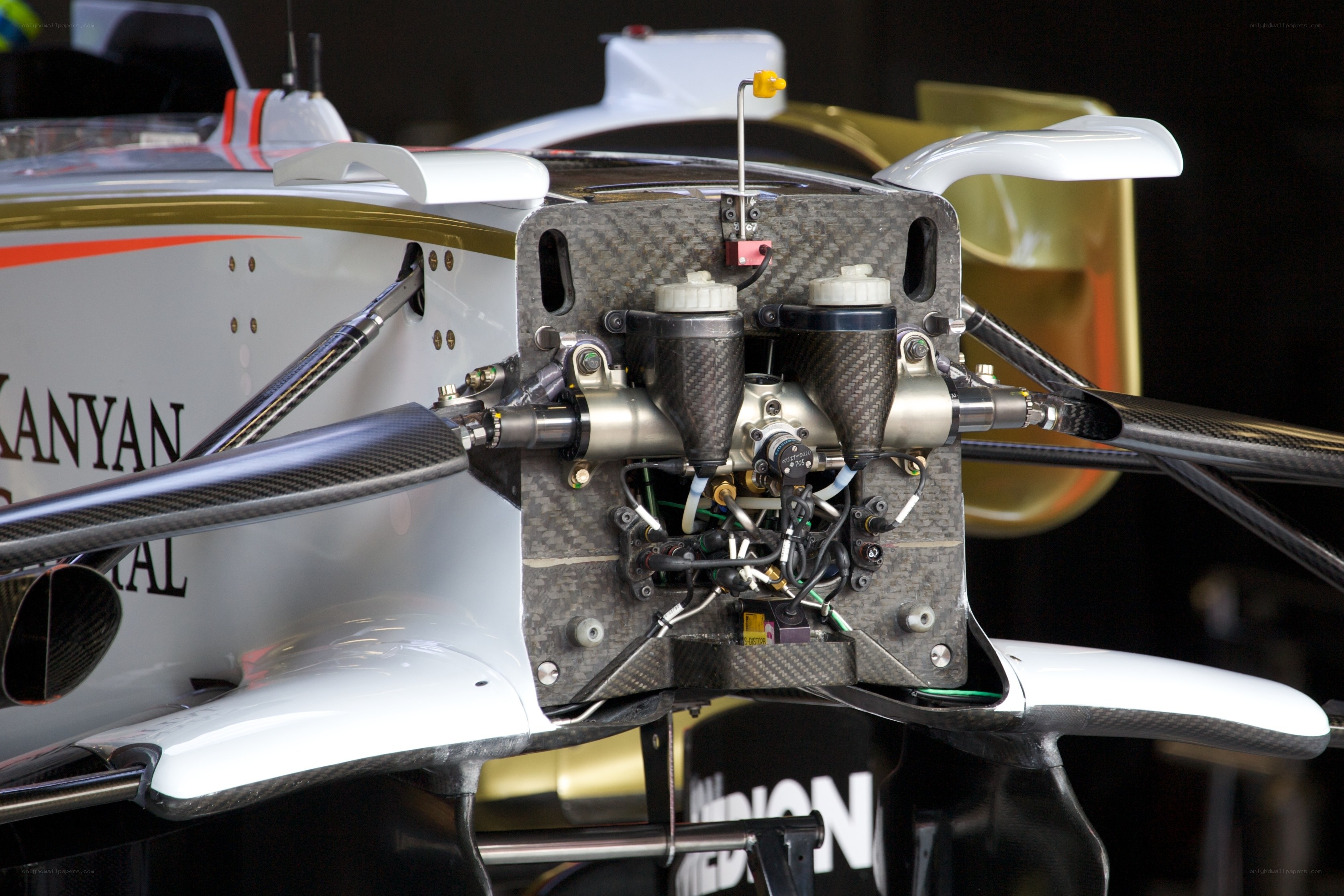 Formula One car rear suspension