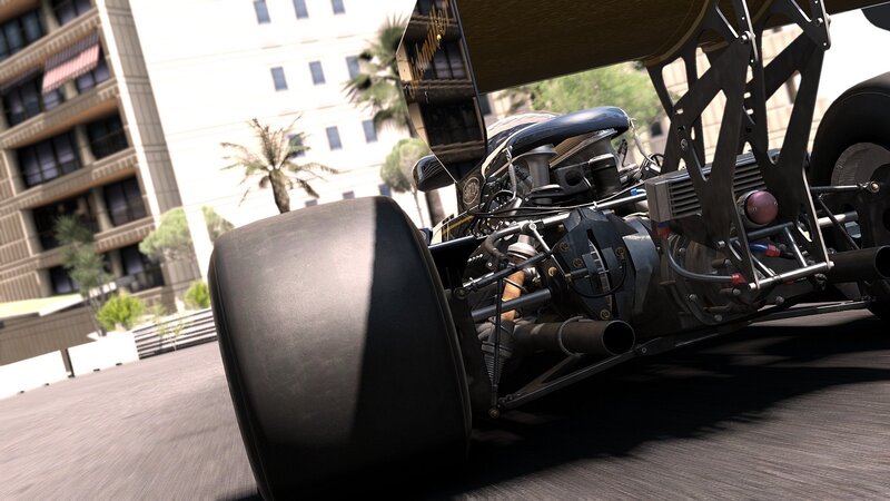 Formula One car rear view