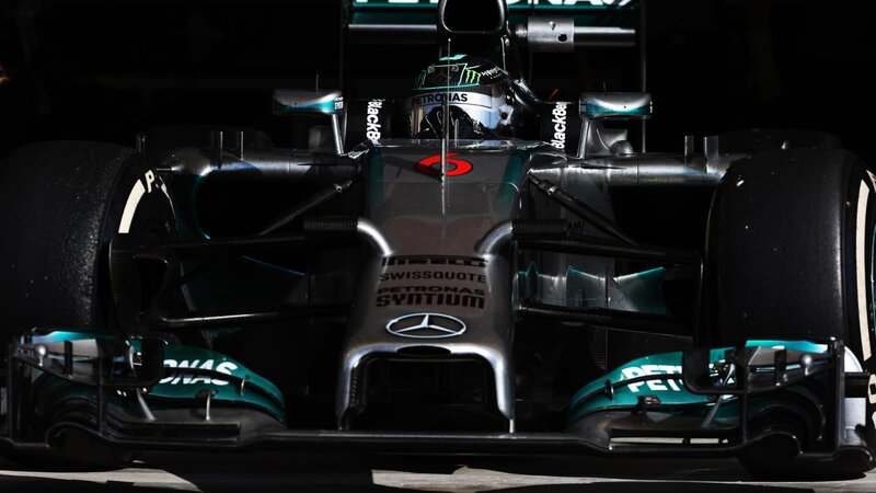 Formula One Car — Silver, Dramatic, Photograph
