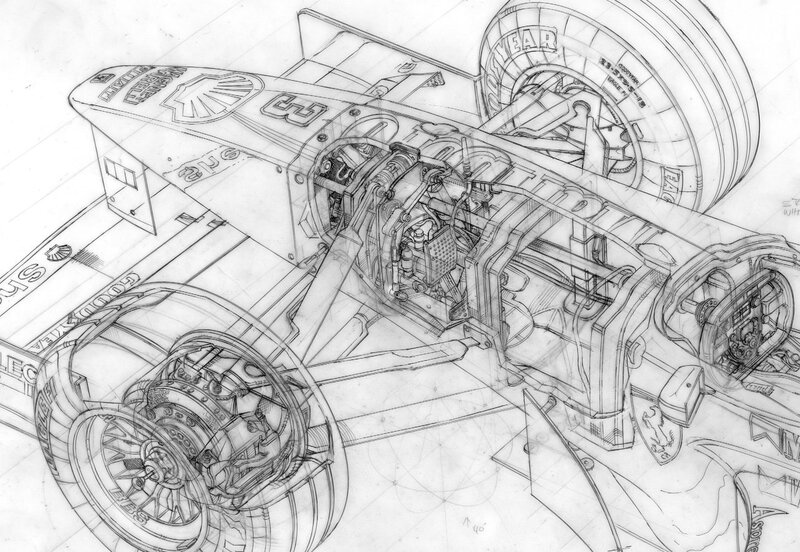 Formula One car technical drawing