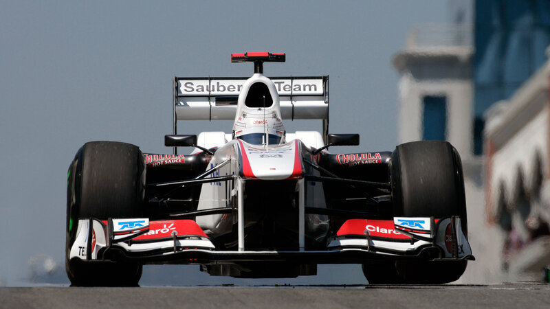 Formula One Car — White, Dynamic, Afternoon