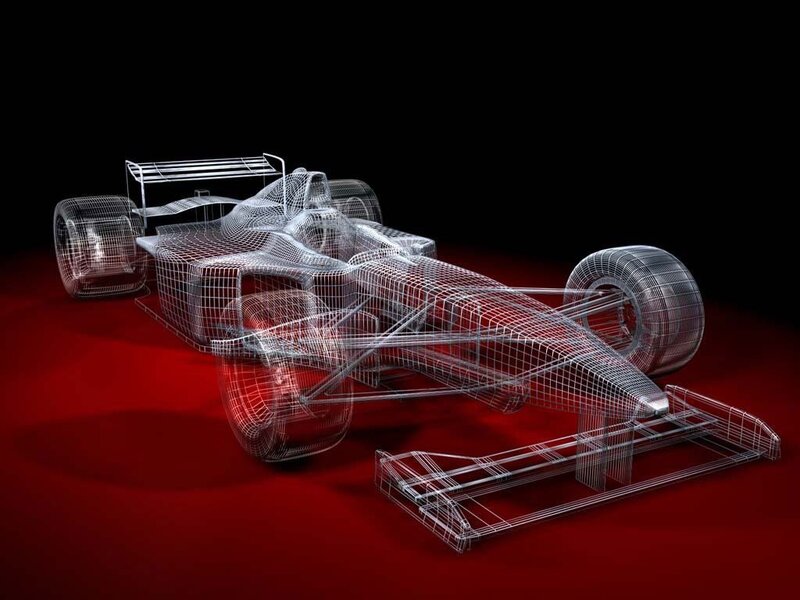 Formula One Car Wireframe