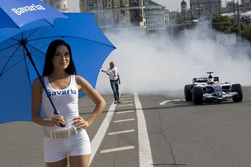 Formula One car with promotional model