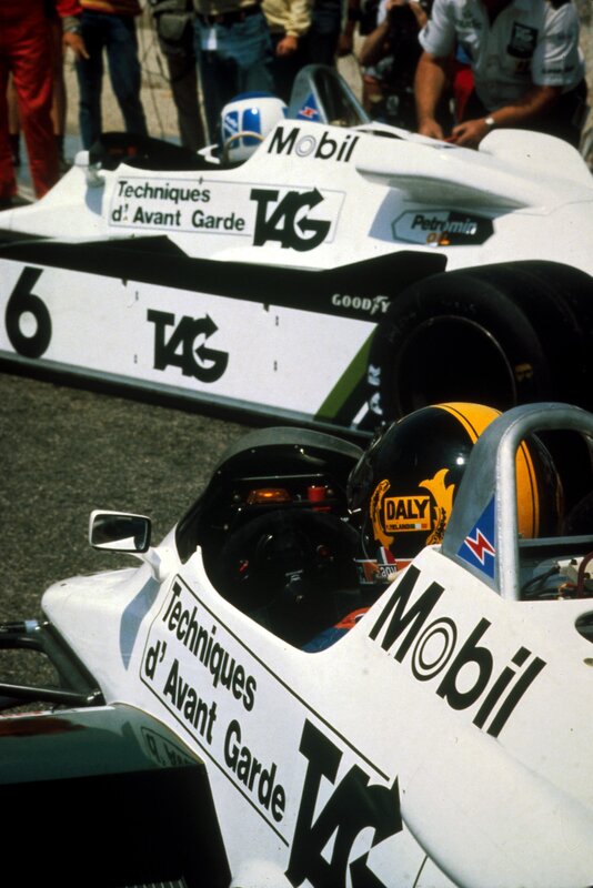 Formula One cars at a race