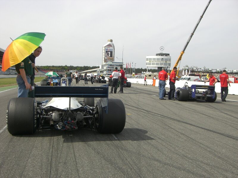 Formula One cars on track
