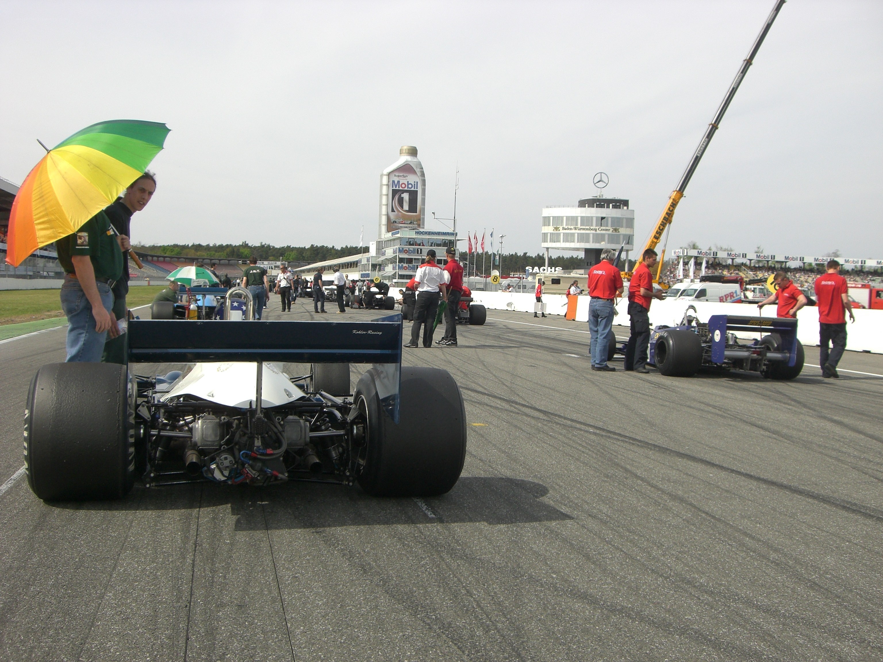 Formula One cars on track