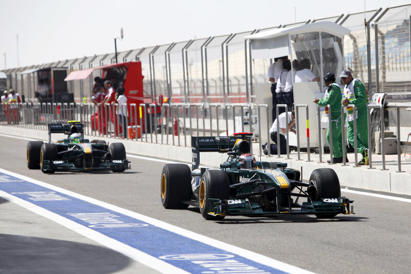 Formula One cars on track