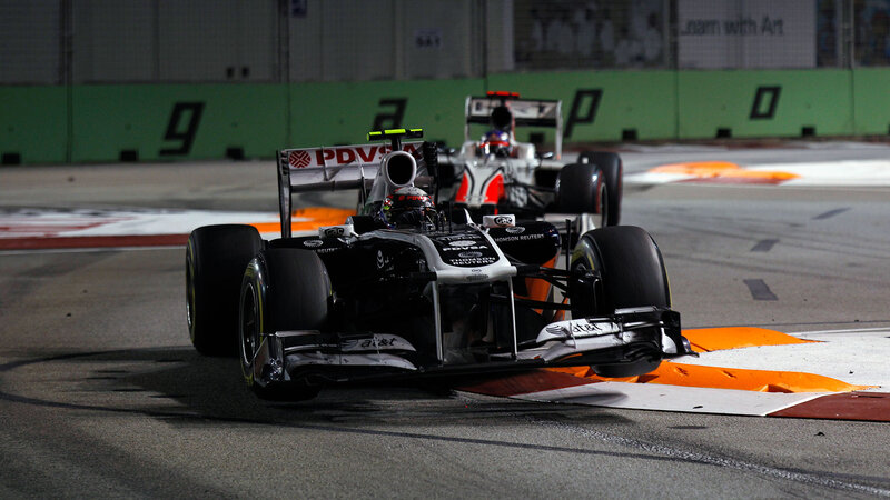 Formula One Cars on Track — Black, Dynamic, Night