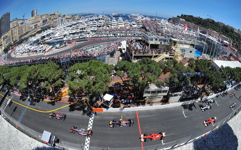 Formula One Cars on Track — Blue