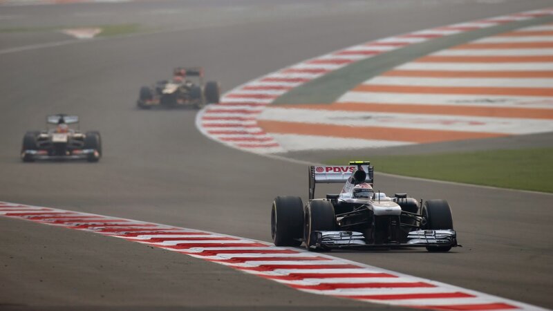 Formula One Cars on Track — Gray, Dynamic, Photograph